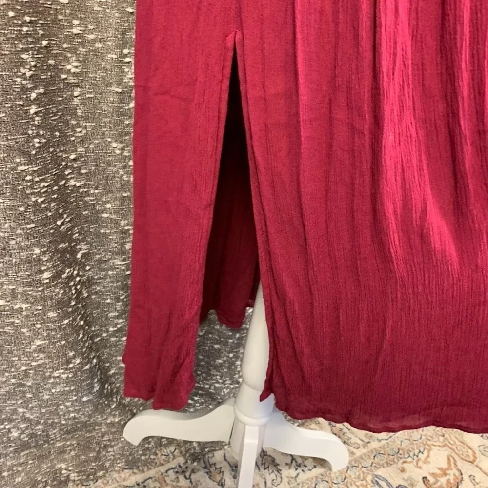 Free People‎ Flora Midi Dress Embroidered Velvet Boho Cottagecore Women's Medium